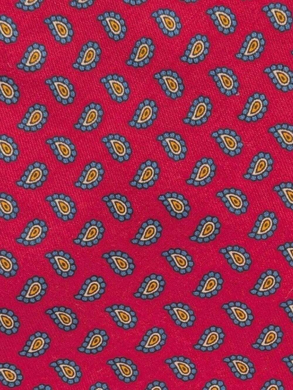 Robert Talbott Rodes Red Blue Paisley Hand Sewn USA Made 100% Silk Tie Vintage
